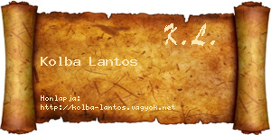 Kolba Lantos névjegykártya